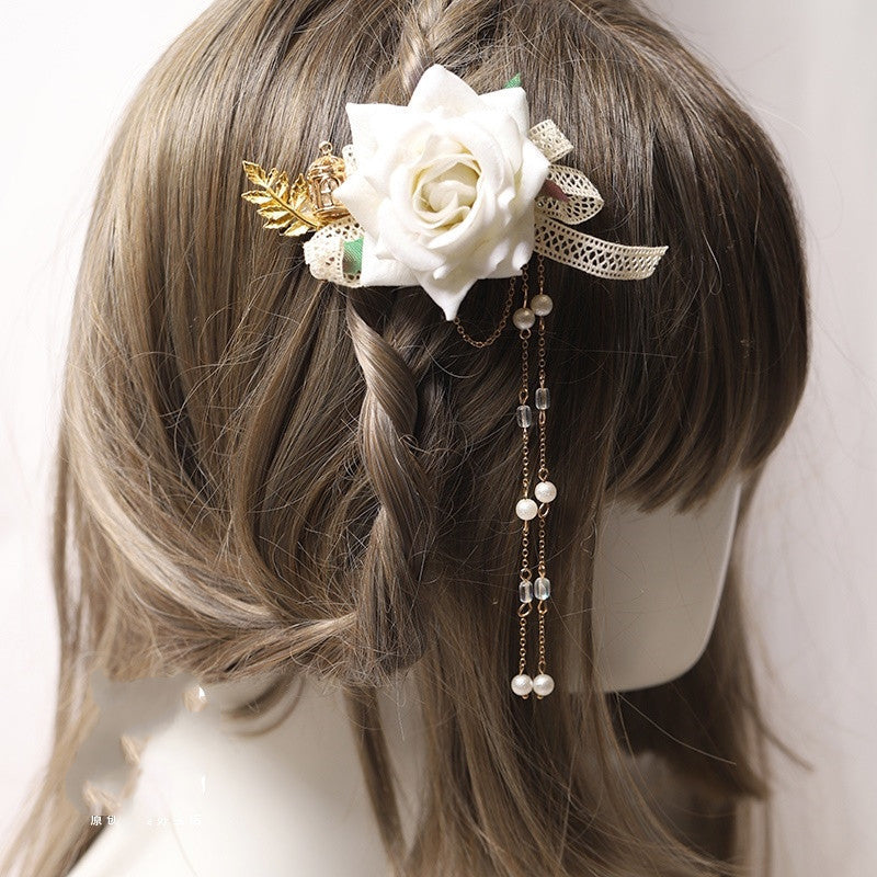 Hairpin Hair Accessories Lace Bow Ribbon Hair Clip Tea Party B1578