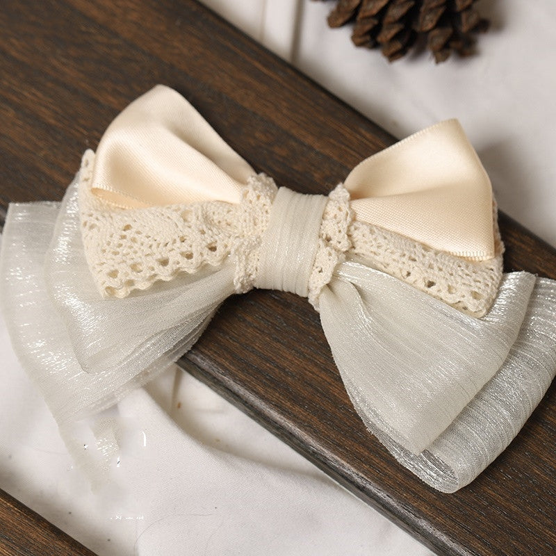 Hairpin Hair Accessories Lace Bow Ribbon Hair Clip Tea Party B1578