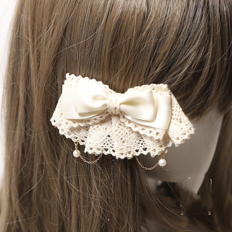 Hairpin Hair Accessories Lace Bow Ribbon Hair Clip Tea Party B1578
