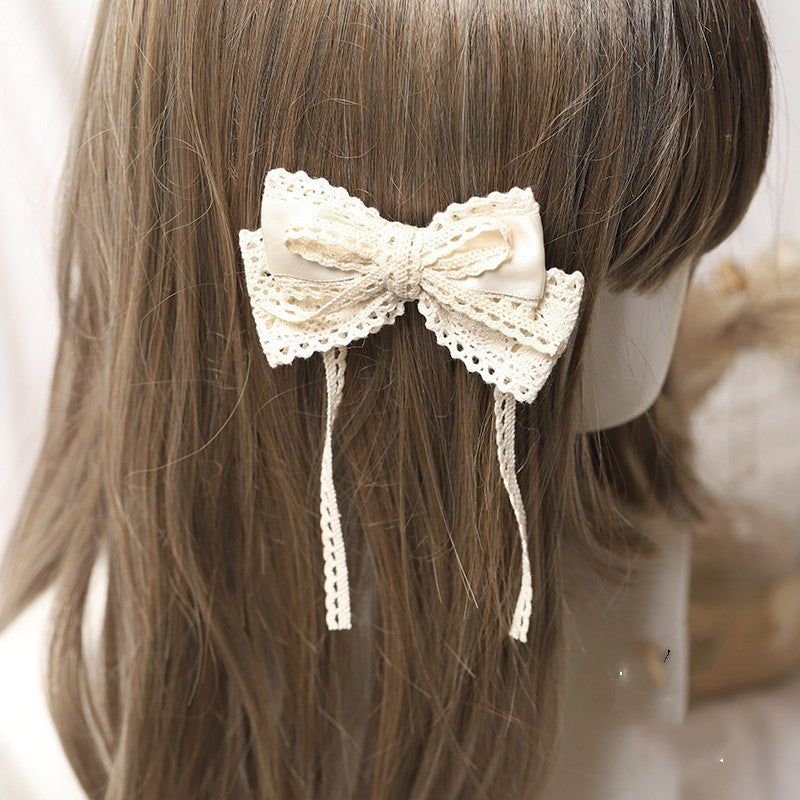 Hairpin Hair Accessories Lace Bow Ribbon Hair Clip Tea Party B1578