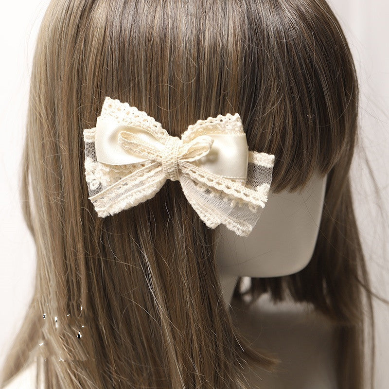 Hairpin Hair Accessories Lace Bow Ribbon Hair Clip Tea Party B1578