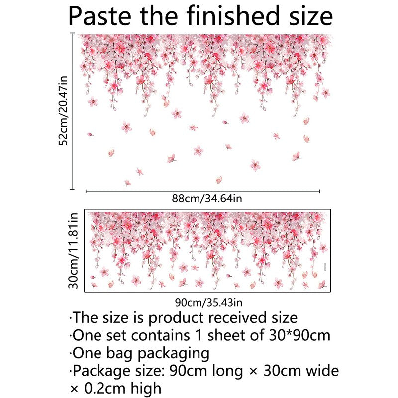 Wall Art Sticker Flower  Floral Wall Stickers Self-adhesive  Wall Decals R