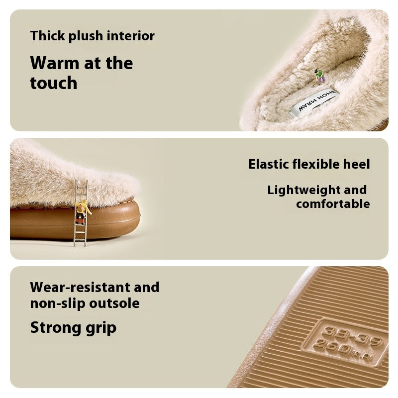 Butterfly Love-Knot Cotton Plush Slippers Indoor & Outdoor